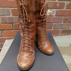 Vince Camuto Teddy Brown Lace Up Knee High Boots